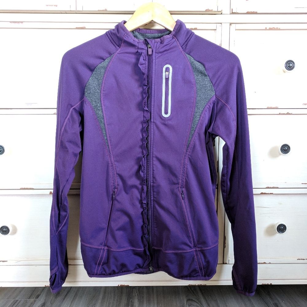 Athleta Prevail Running Jacket Ruffle Reflective Size Small - Picture 5 of 6